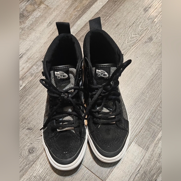 💚Vans Sk8 Hi Plaid Black Men 7 Women 8.5 Unisex Sneakers - Picture 9 of 10